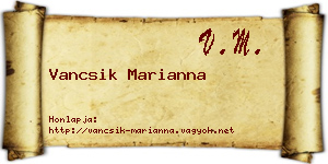 Vancsik Marianna névjegykártya